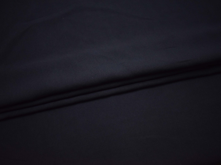 Костюмная тёмно-синяя ткань полиэстер хлопок ВА55