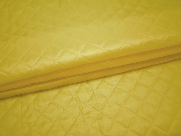 Подкладка  стеганая лимонная из полиэстера ДГ426