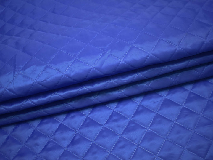 Подкладка стеганая синяя из полиэстера ДГ48