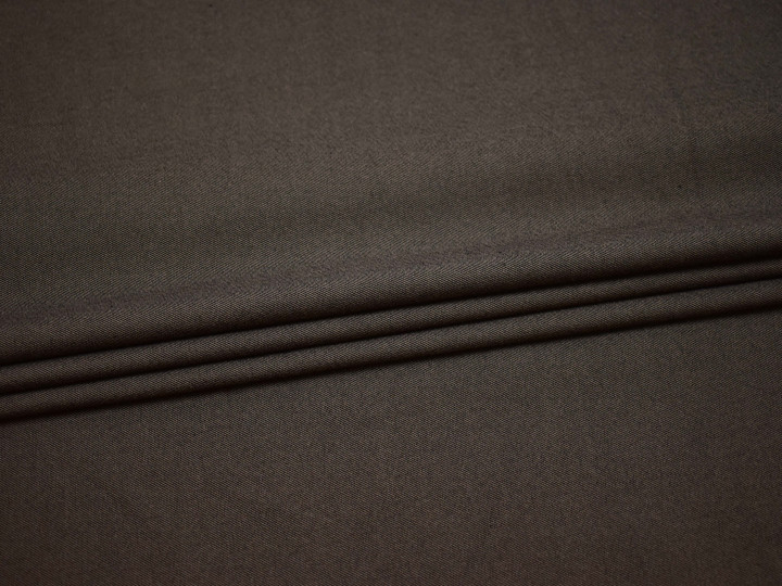 Костюмная коричневая ткань хлопок с полиэстером ВА626