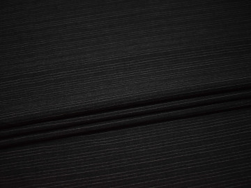 Костюмная черная ткань в полоску шерсть полиэстер ВВ425