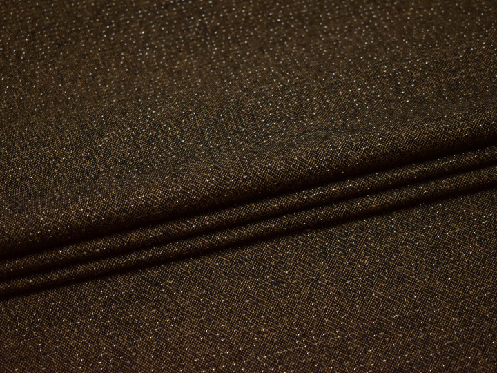 Костюмная коричневая ткань хлопок полиэстер ВВ449
