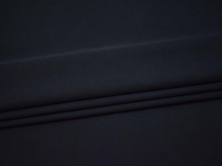 Костюмная тёмно-синяя ткань полиэстер хлопок ВВ317