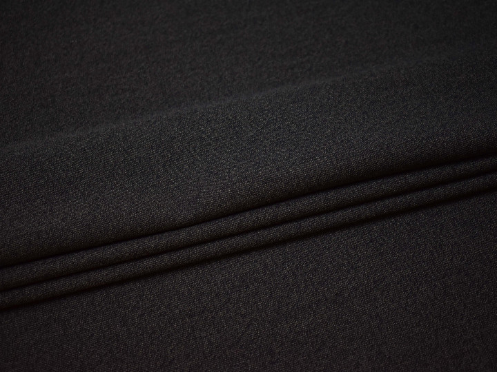 Костюмная черная ткань в полоску полиэстер ВВ46