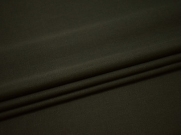 Костюмная цвета хаки ткань шерсть полиэстер ГД228