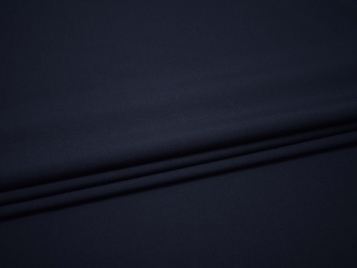 Костюмная синяя ткань шерсть полиэстер ГД153