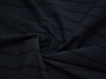 Костюмная синяя ткань в черную полоску хлопок полиэстер ВГ426