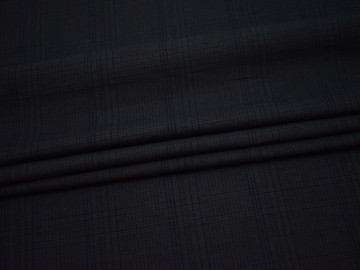 Костюмная тёмно-синяя ткань полоска хлопок полиэстер ВГ214