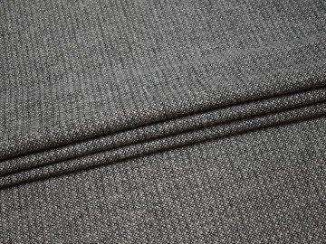 Костюмная серо-черная ткань шерсть полиэстер ГД41