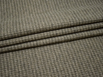 Костюмная серо-зеленая ткань шерсть эластан ГД444