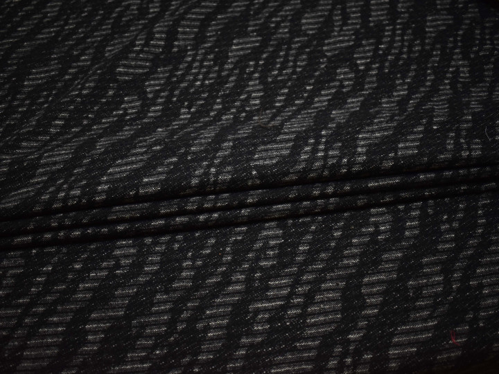 Костюмная черная ткань шерсть полиэстер ГД512