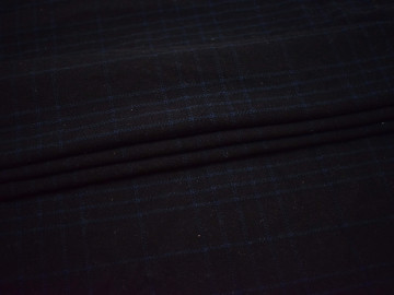 Костюмная серо-синяя ткань полоска шерсть полиэстер ГД513