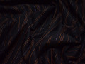Костюмная черная ткань полоска шерсть хлопок ГД430