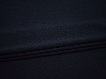 Костюмная фактурная тёмно-синяя ткань полиэстер эластан ГГ526