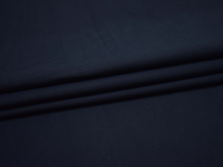Костюмная тёмно-синяя ткань хлопок эластан ВЕ329