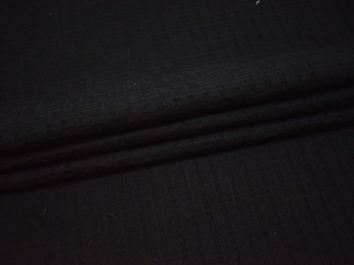 Костюмная черная ткань шерсть полиэстер эластан ВЕ215