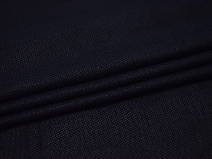 Костюмная фактурная синяя ткань хлопок ВЕ36