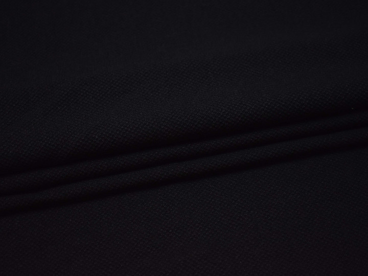 Костюмный черный шёлк с полиэстером ГД434