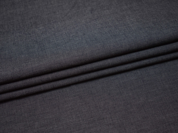 Костюмная тёмно-синяя ткань хлопок ВД110