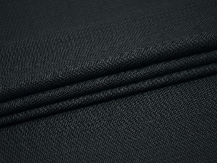 Костюмная серо-синяя ткань шерсть полиэстер ГВ264