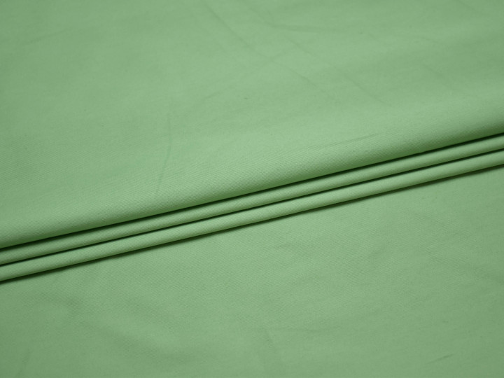 Костюмная зеленая ткань вискоза хлопок эластан ВД229