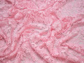Кружево розовое полиэстер цветы БА534