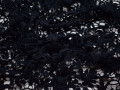 Кружево тёмно-синее полиэстер цветы листья БА52