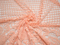 Кружево персиковое полиэстер цветы БА545