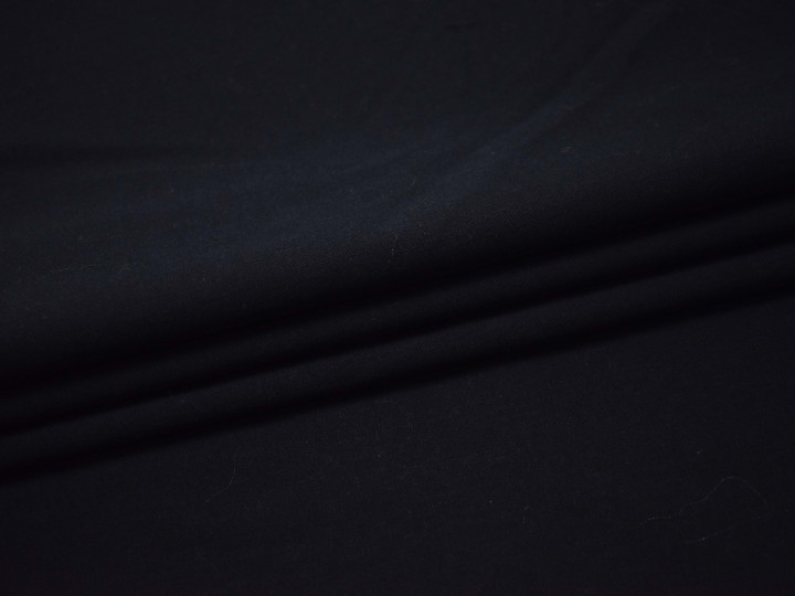 Костюмная темно-синяя ткань шелк полиэстер ГД11