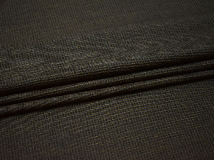 Костюмная серо-коричневая ткань шерсть полиэстер ДЕ327