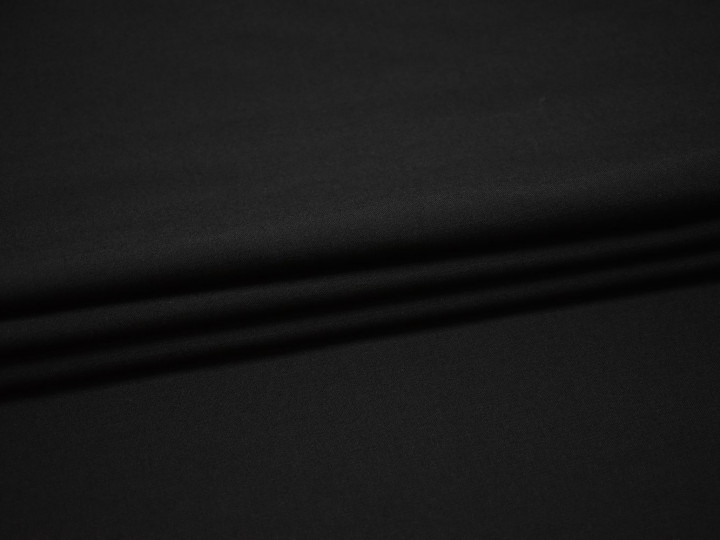Костюмная черная ткань шерсть полиэстер ДЕ319