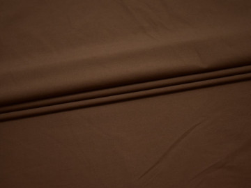 Плательная коричневая ткань хлопок эластан БА212