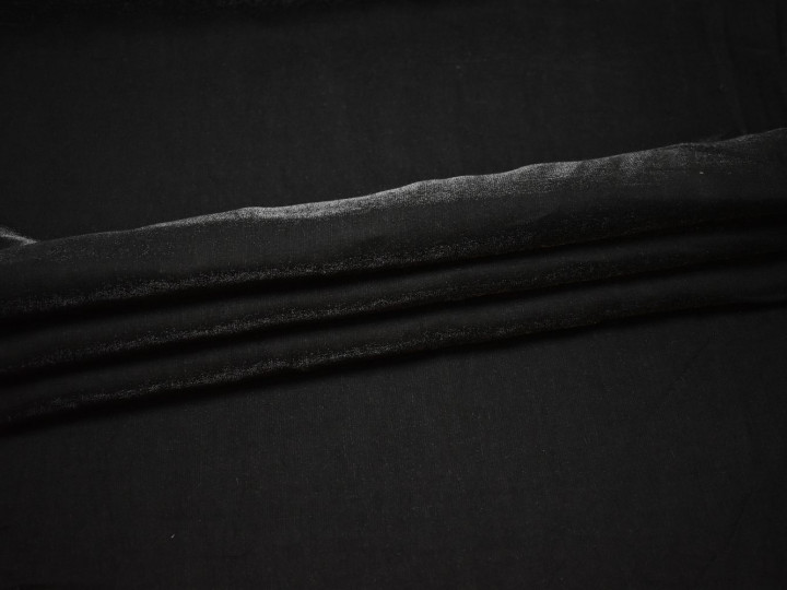 Плательная черная ткань вискоза полиэстер БА29