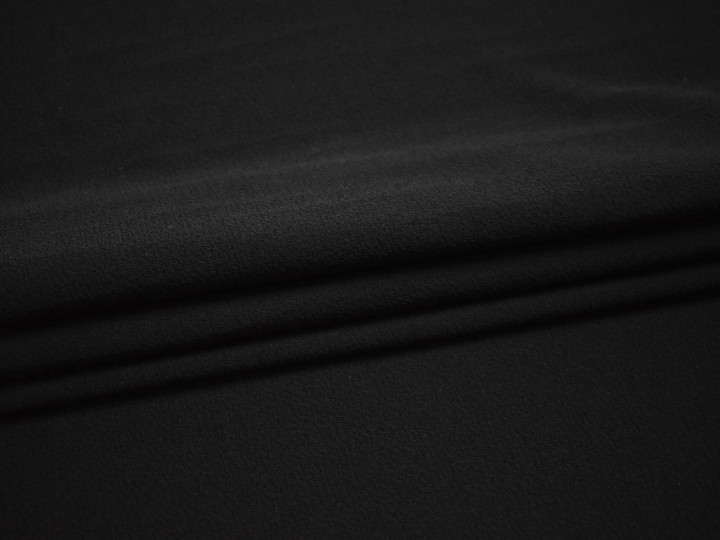 Костюмная черная ткань полиэстер эластан ВГ516