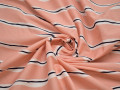 Рубашечная персиковая ткань полоска хлопок БВ354