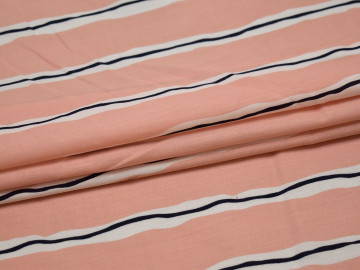 Рубашечная персиковая ткань полоска хлопок БВ354