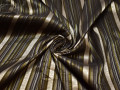 Рубашечная коричневая ткань полоска хлопок эластан полиэстер БВ346