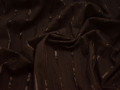 Рубашечная коричневая ткань полоска хлопок эластан полиэстер БВ343