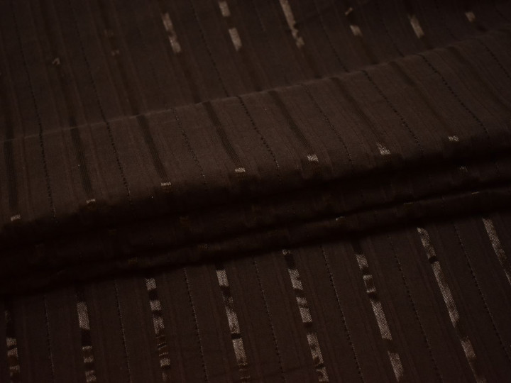 Рубашечная коричневая ткань полоска хлопок эластан полиэстер БВ343