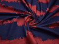 Рубашечная красная синяя ткань абстракция  хлопок эластан БВ339