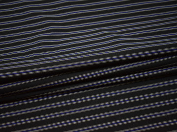 Рубашечная черная ткань полоска вискоза хлопок БВ338