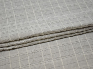 Рубашечная серая ткань полоска хлопок полиэстер БВ331