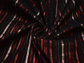 Рубашечная черная бордовая ткань полоска полиэстер эластан БВ325