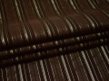 Рубашечная коричневая ткань полоска хлопок полиэстер эластан БВ321