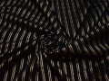 Рубашечная черно-золотая ткань полоска хлопок полиэстер эластан БВ318