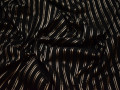 Рубашечная черно-золотая ткань полоска хлопок полиэстер эластан БВ318