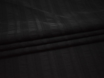 Рубашечная черная ткань полоска полиэстер БВ33