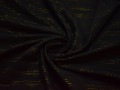 Рубашечная черная ткань полоска люрекс хлопок БВ34