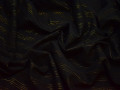 Рубашечная черная ткань полоска люрекс хлопок БВ34