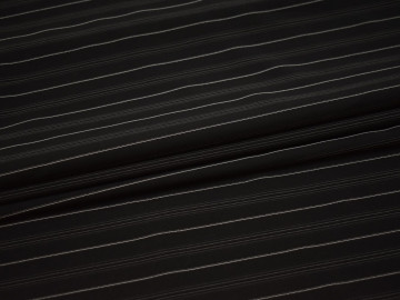 Плательная черная ткань полоска полиэстер БГ21